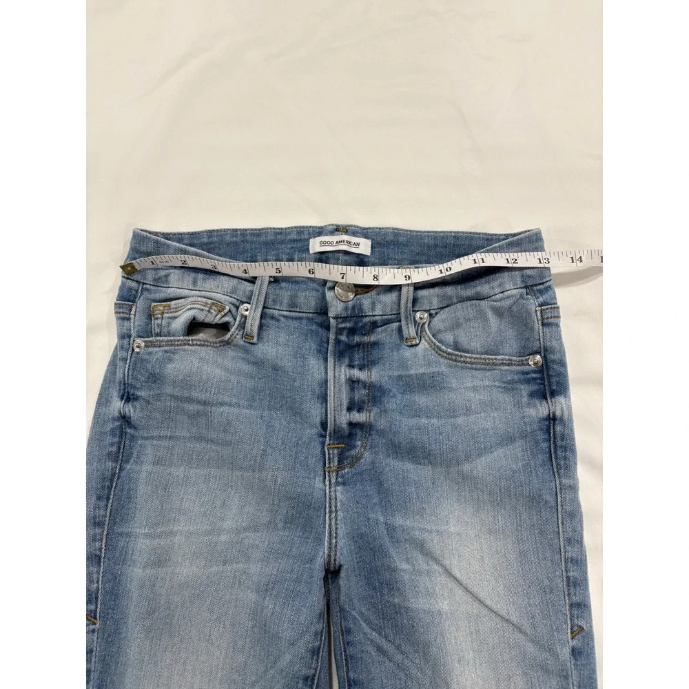 Good American Good Legs Skinny Jean Medium Light Wash Slim Size 00/24 Denim